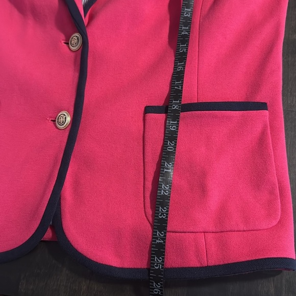 Talbots Pink & Navy Trimmed Aberdeen Blazer Size 16 Preppy Career Wear - Picture 7 of 7